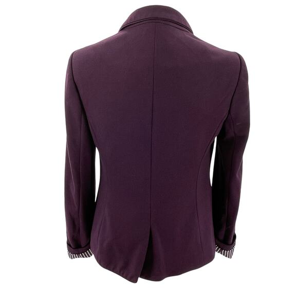 The Limited Purple Plum Ribbon Trim Classic Career Jacket Blazer S - Picture 3 of 12